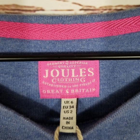 Joules | Blue Chambray Striped Jersey Dress NEW - Picture 6 of 6